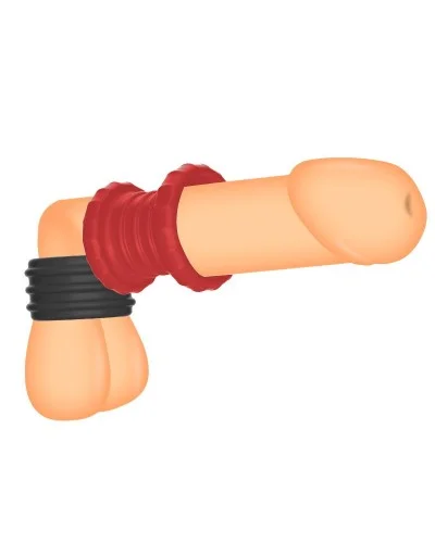 Ballstretcher Soqlo 35 mm - Hauteur 5 cm Noir-Rouge sextoys et accessoires sur La Boutique du Hard
