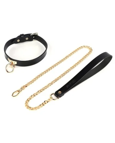 Collier-Laisse Tee Ring Noir sextoys et accessoires sur La Boutique du Hard
