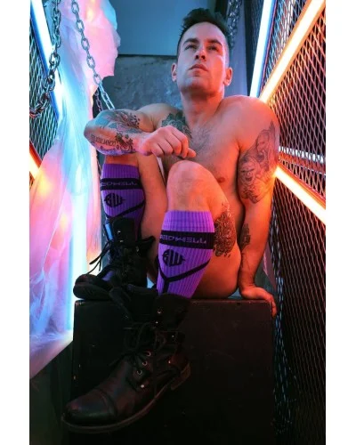 Chaussettes hautes Hybred Socks Violettes sextoys et accessoires sur La Boutique du Hard