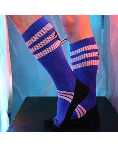 Chaussettes hautes Retro Remix Bleues sextoys et accessoires sur La Boutique du Hard