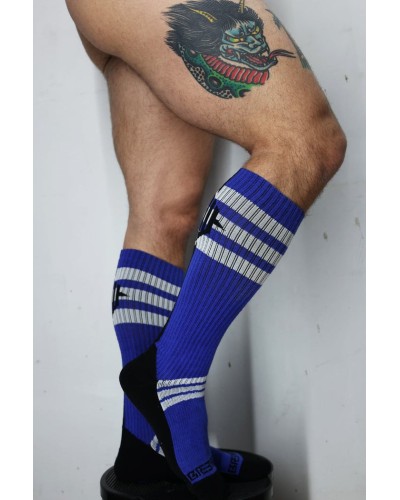 Chaussettes hautes Retro Remix Bleues sextoys et accessoires sur La Boutique du Hard