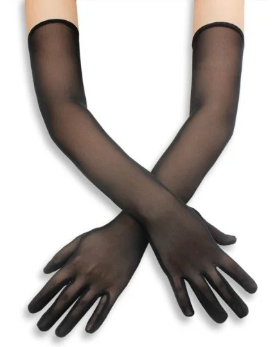 Gants Longs Mesh Gloves 50cm Noirs sextoys et accessoires sur La Boutique du Hard