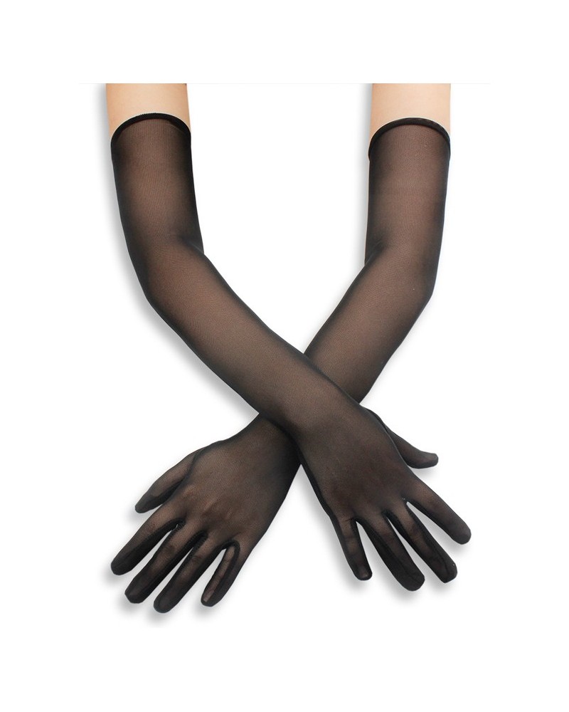Gants Longs Mesh Gloves 50cm Noirs sextoys et accessoires sur La Boutique du Hard