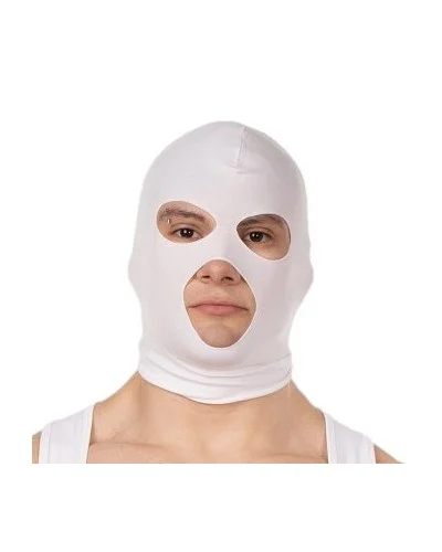 Cagoule Face Mask Blanche sextoys et accessoires sur La Boutique du Hard