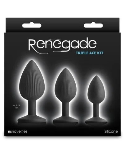 Lot de 3 Plugs Triple Ace Noirs sextoys et accessoires sur La Boutique du Hard