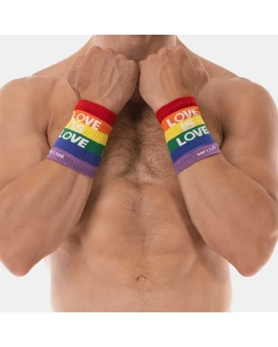 Lot de 2 Bandeaux de poignets Love is Love Rainbow sextoys et accessoires sur La Boutique du Hard