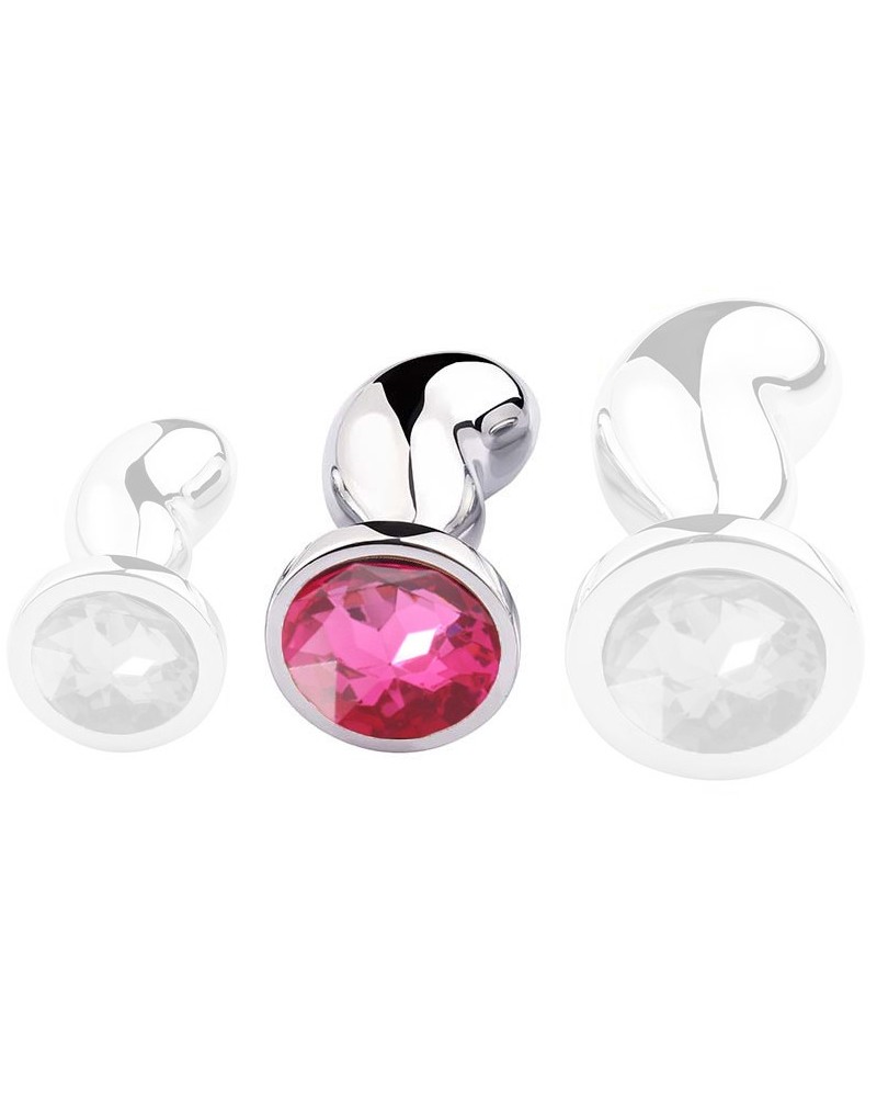Plug Bijou Bean Silver M 7 x 3cm Rose sextoys et accessoires sur La Boutique du Hard