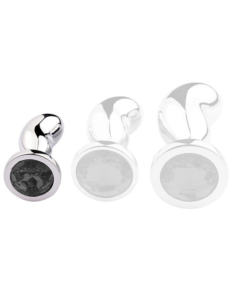 Plug Bijou Bean Silver S 6 x 2.3cm Noir sextoys et accessoires sur La Boutique du Hard