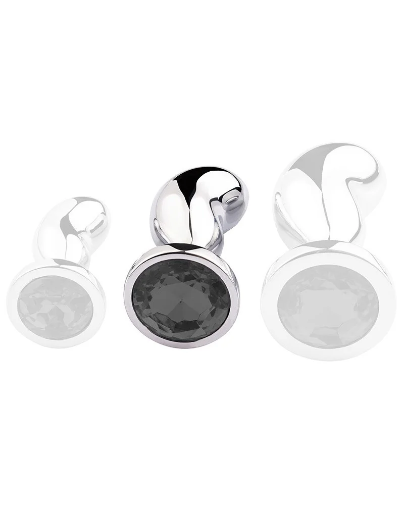 Plug Bijou Bean Silver M 7 x 3cm Noir sextoys et accessoires sur La Boutique du Hard