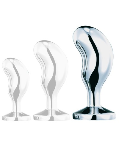 Plug Bijou Bean Silver L 9 x 3.5cm Noir sextoys et accessoires sur La Boutique du Hard