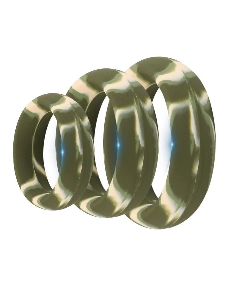 Pack 3 Cockrings Silimix Vert Army sextoys et accessoires sur La Boutique du Hard
