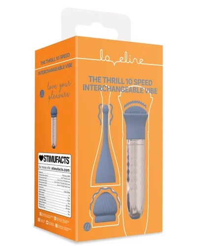 Le Thrill - Vibrateur Interchangeable 10 Vitesses - Bleu sextoys et accessoires sur La Boutique du Hard