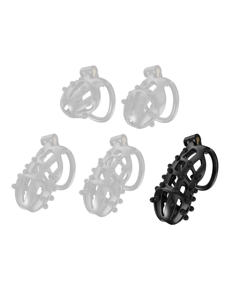 Cage de chasteté Point Up XXL 12 x 4 cm Noire sextoys et accessoires sur La Boutique du Hard