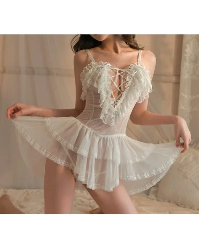 Nuisette en Dentelle Alluring Blanche sextoys et accessoires sur La Boutique du Hard