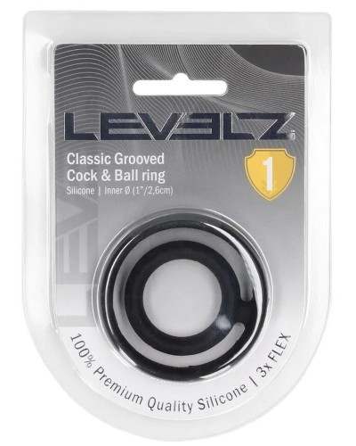 Ballstretcher Grooved Noir Noir sextoys et accessoires sur La Boutique du Hard