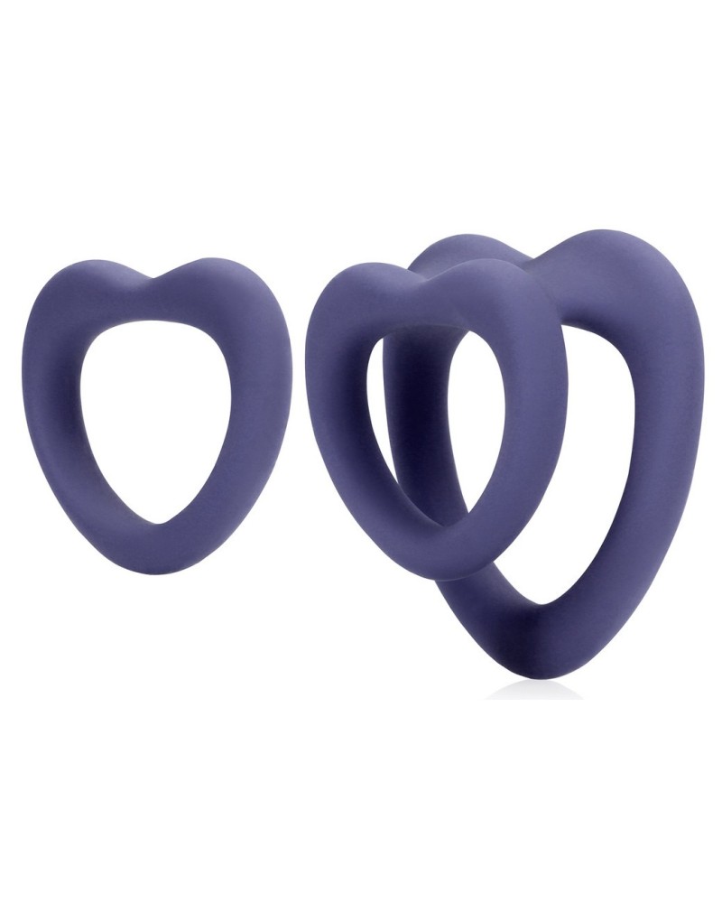 Lot de 2 Cockrings Coeur Silicone Purple Storm Diamètre 35mm sextoys et accessoires sur La Boutique du Hard