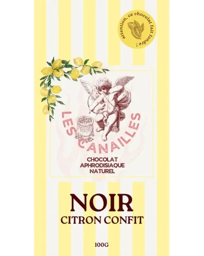Tablette de Chocolat Aphrodisiaque Noir Citron Confit 100g sextoys et accessoires sur La Boutique du Hard