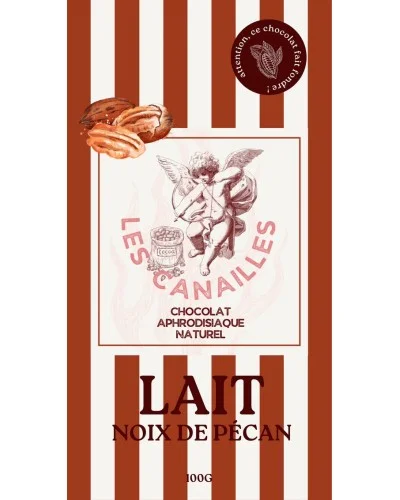 Tablette de Chocolat Aphrodisiaque Lait Noix de Pécan 100g sextoys et accessoires sur La Boutique du Hard
