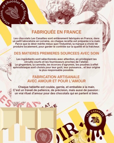 Tablette de Chocolat Aphrodisiaque Au lait (Olé) Éclats de Caramel 100g sextoys et accessoires sur La Boutique du Hard