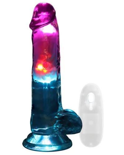 Gode Vibrant Lumineux Led Vibes 15 x 4cm Transparent sextoys et accessoires sur La Boutique du Hard