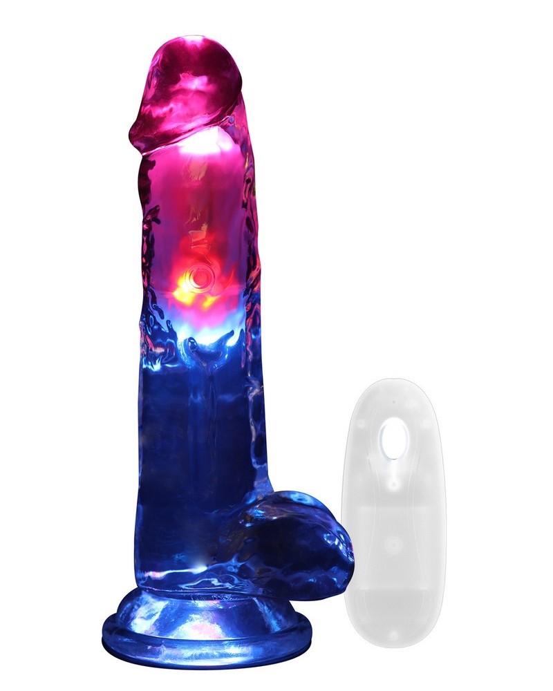 Gode Vibrant Lumineux Led Vibes 17 x 4.4cm Transparent sextoys et accessoires sur La Boutique du Hard