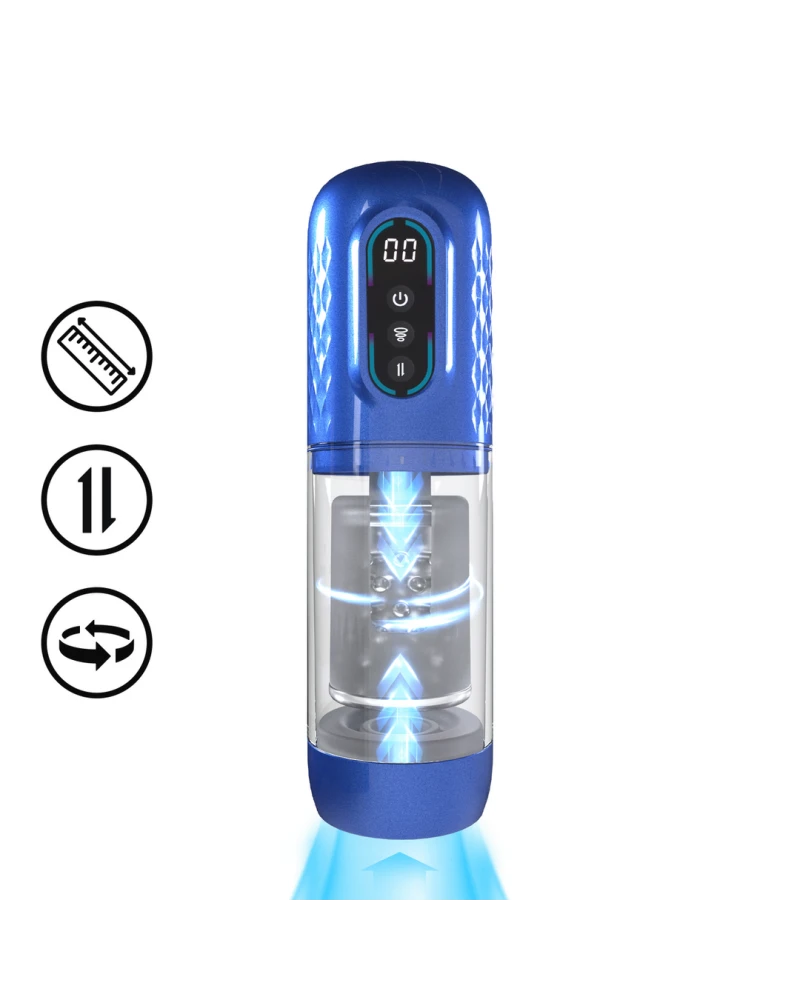Masturbateur Vortex Rotation et Va-et-Vient Bleu sextoys et accessoires sur La Boutique du Hard