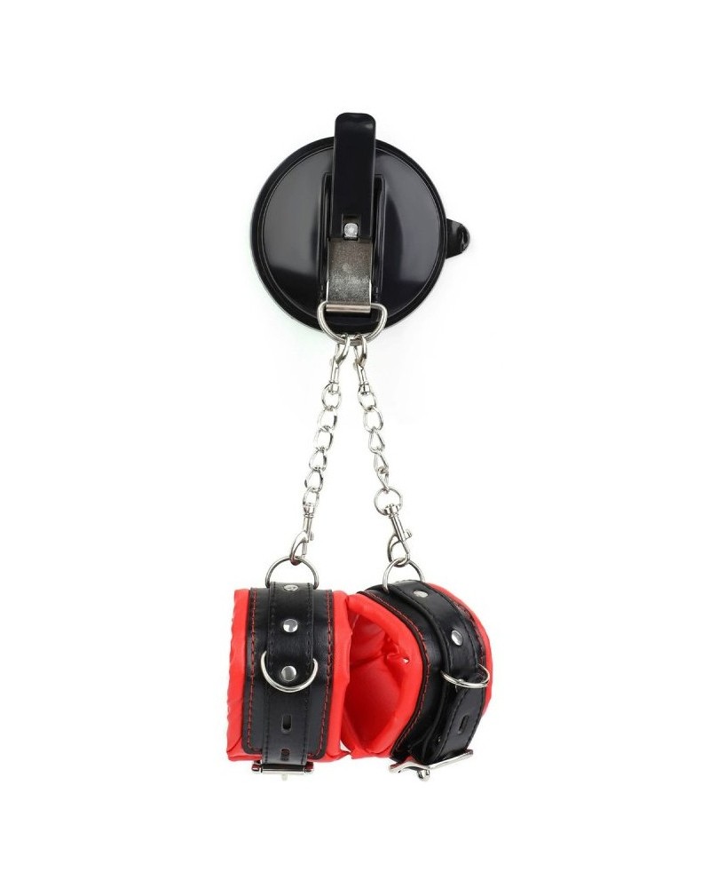 Menottes avec Ventouse Strongcup Rouges sextoys et accessoires sur La Boutique du Hard