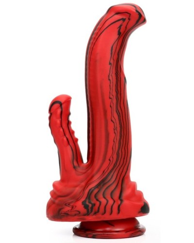 Double Gode Dobhorse 18 x 7cm Rouge et Noir sextoys et accessoires sur La Boutique du Hard