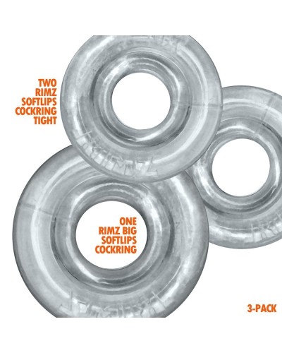 Lot de 3 Cockrings Rimringz Transparents sextoys et accessoires sur La Boutique du Hard