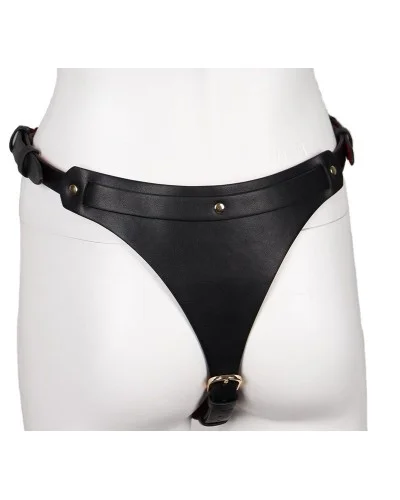 Ensemble Ouvert 2 Pièces Leathcrossed Noir et Rouge sextoys et accessoires sur La Boutique du Hard