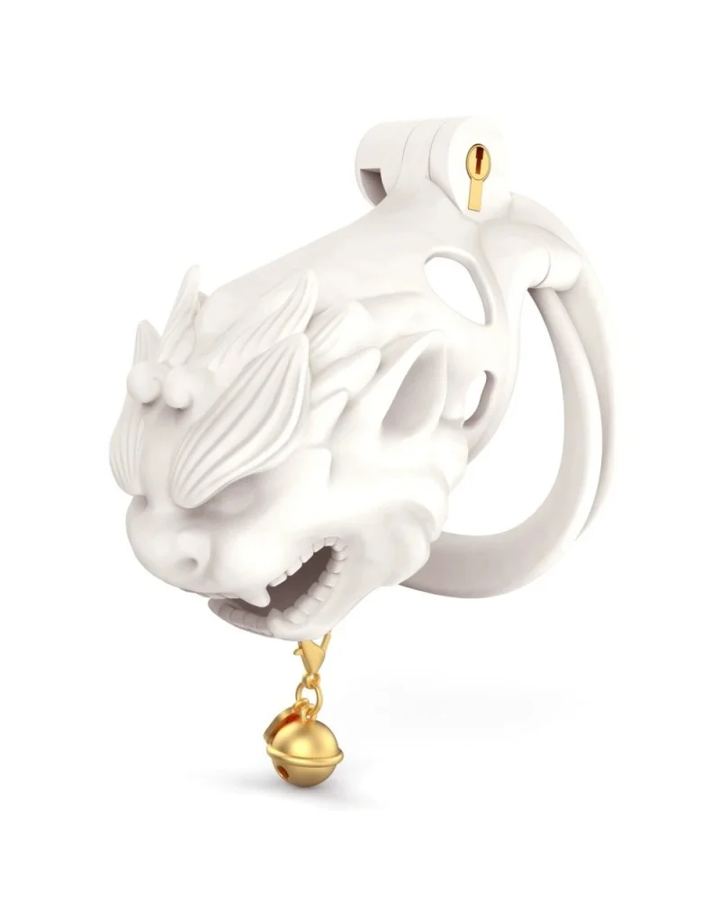 Cage avec grelot Dragon 8.5 x 3.7 cm Blanche sextoys et accessoires sur La Boutique du Hard