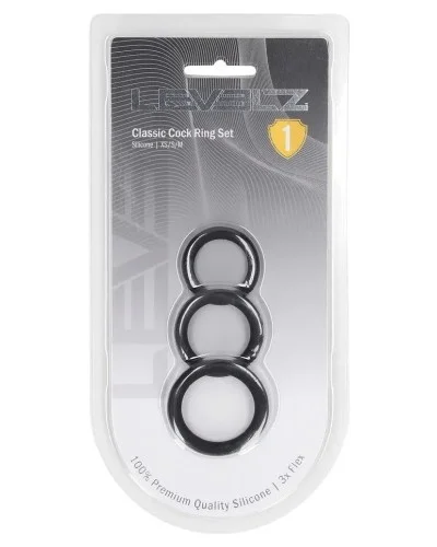 Lot de 3 Cockrings silicone Classic Levelz 23-30mm sextoys et accessoires sur La Boutique du Hard