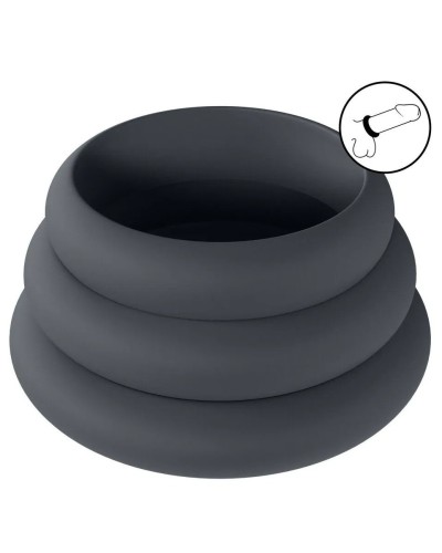 Lot de 3 Cockrings Silicone Wide-O S-L 30-42mm sextoys et accessoires sur La Boutique du Hard