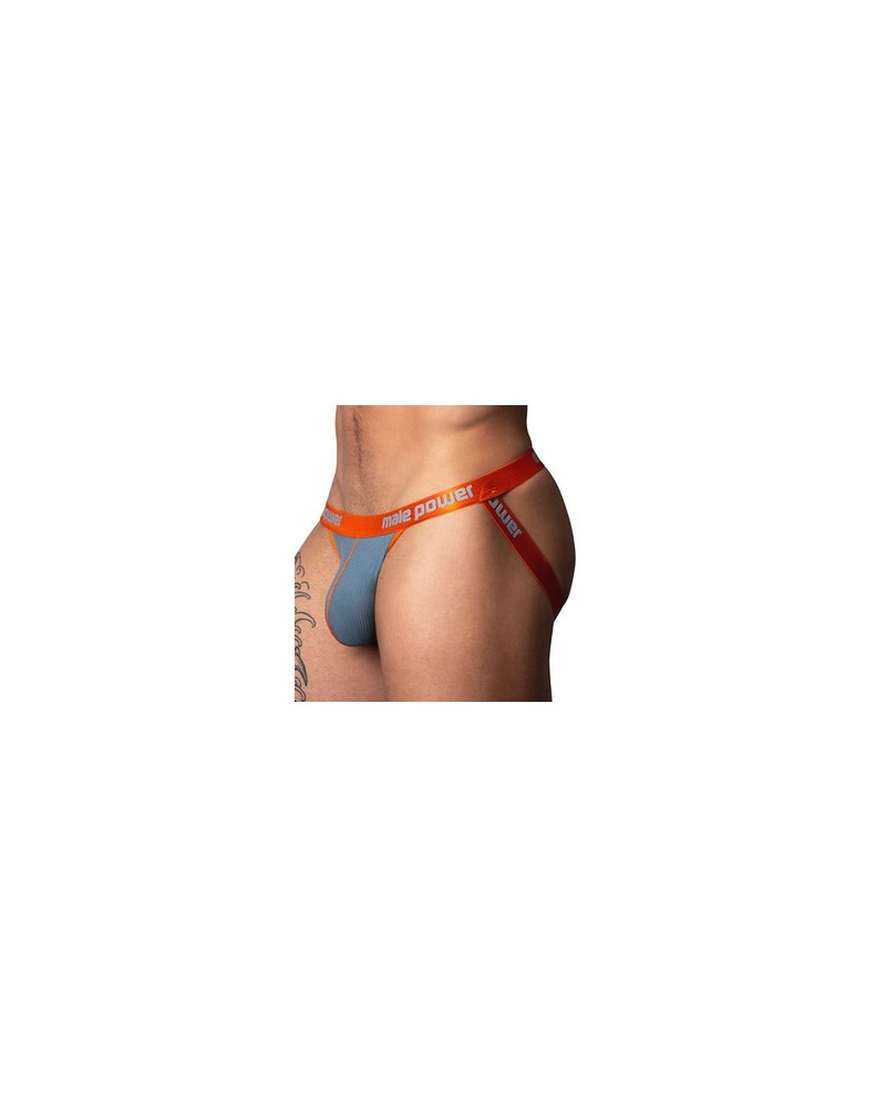 Jockstrap Rib Ring & Jock Gris-Orange sextoys et accessoires sur La Boutique du Hard