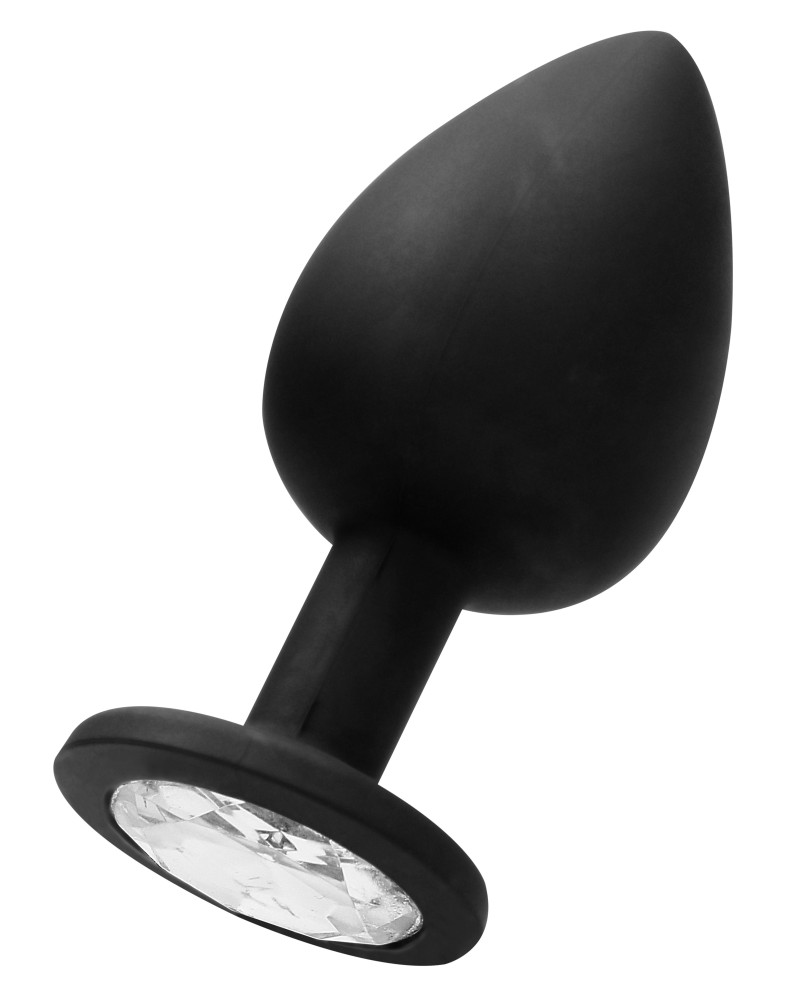 Plug anal silicone SELF MOTION 8 x 4 cm noir pas cher
