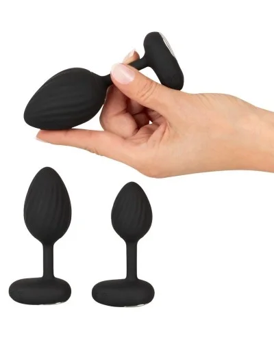 Lot de 3 Plugs vibrants Vrillass Noirs 10 Vibrations sextoys et accessoires sur La Boutique du Hard