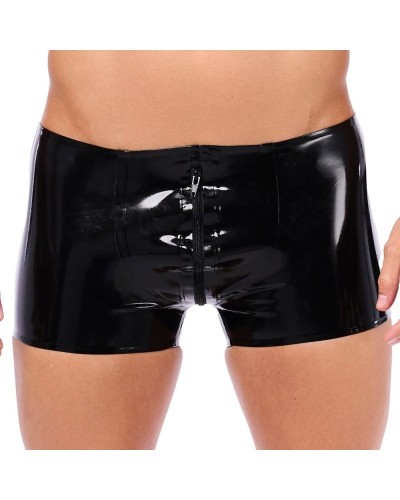 Short en latex Xrub avec Zip Avant/Arrière Noir-Rouge sextoys et accessoires sur La Boutique du Hard