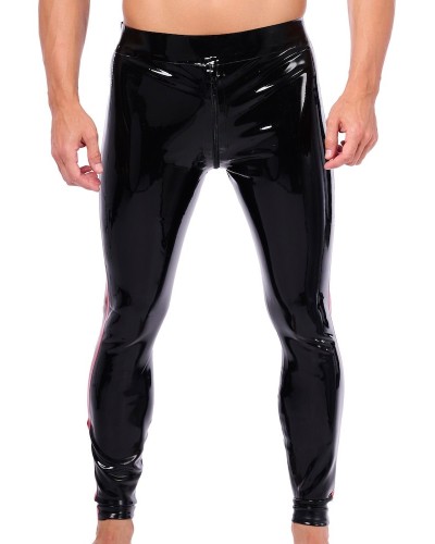 Pantalon en latex Xrub avec Zip Avant/Arrière Noir-Rouge sextoys et accessoires sur La Boutique du Hard