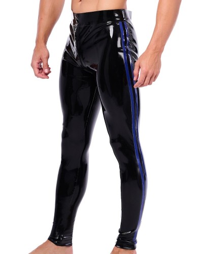 Pantalon en latex Xrub avec Zip Avant/Arrière Noir-Bleu sextoys et accessoires sur La Boutique du Hard