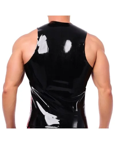 Débardeur en latex Xrub avec Zip Noir-Rouge sextoys et accessoires sur La Boutique du Hard