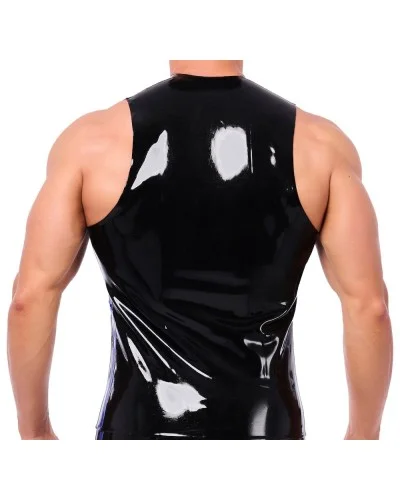 Débardeur en latex Xrub avec Zip Noir-Bleu sextoys et accessoires sur La Boutique du Hard