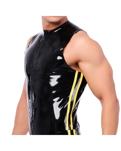 Débardeur en latex Xrub avec Zip Noir-Jaune sextoys et accessoires sur La Boutique du Hard