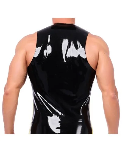 Débardeur en latex Xrub avec Zip Noir-Jaune sextoys et accessoires sur La Boutique du Hard