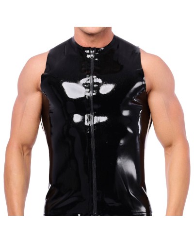 Débardeur en latex Xrub avec zip Noir-Blanc sextoys et accessoires sur La Boutique du Hard