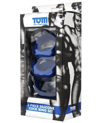 Lot de 3 Cockrings Tom of Finland Bleus sextoys et accessoires sur La Boutique du Hard