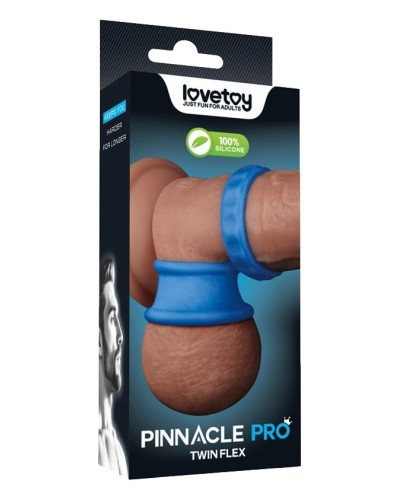 Ballstretcher Twin Flex 25 mm - Hauteur 3 cm Bleu sextoys et accessoires sur La Boutique du Hard