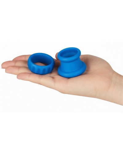 Ballstretcher Twin Flex 25 mm - Hauteur 3 cm Bleu sextoys et accessoires sur La Boutique du Hard