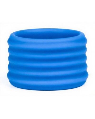 Cockring Deep Rib Grip 35 mm Bleu sextoys et accessoires sur La Boutique du Hard