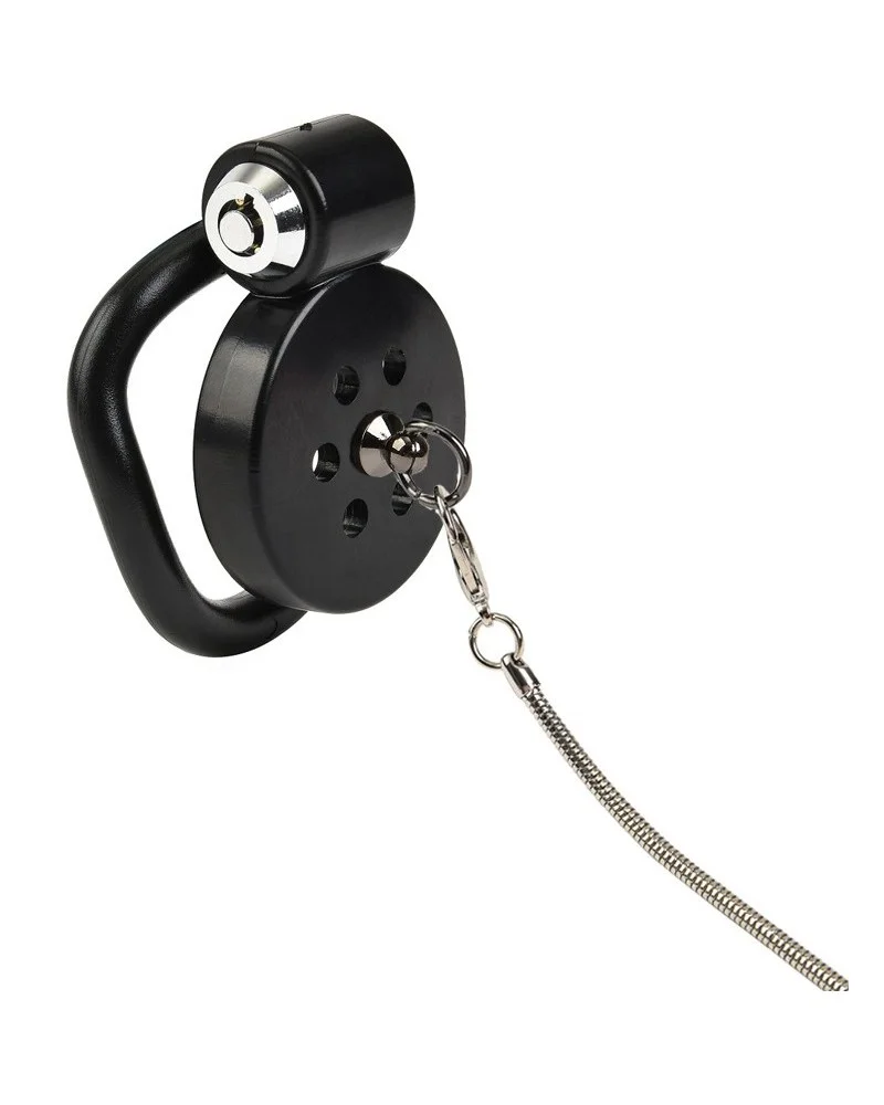 Cage avec laisse Leashidy 2.5 x 3.8 cm Noire sextoys et accessoires sur La Boutique du Hard