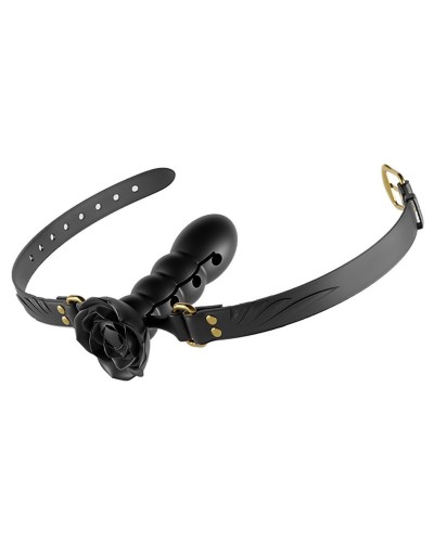 Bâillon Rose Rosymouth Noir sextoys et accessoires sur La Boutique du Hard